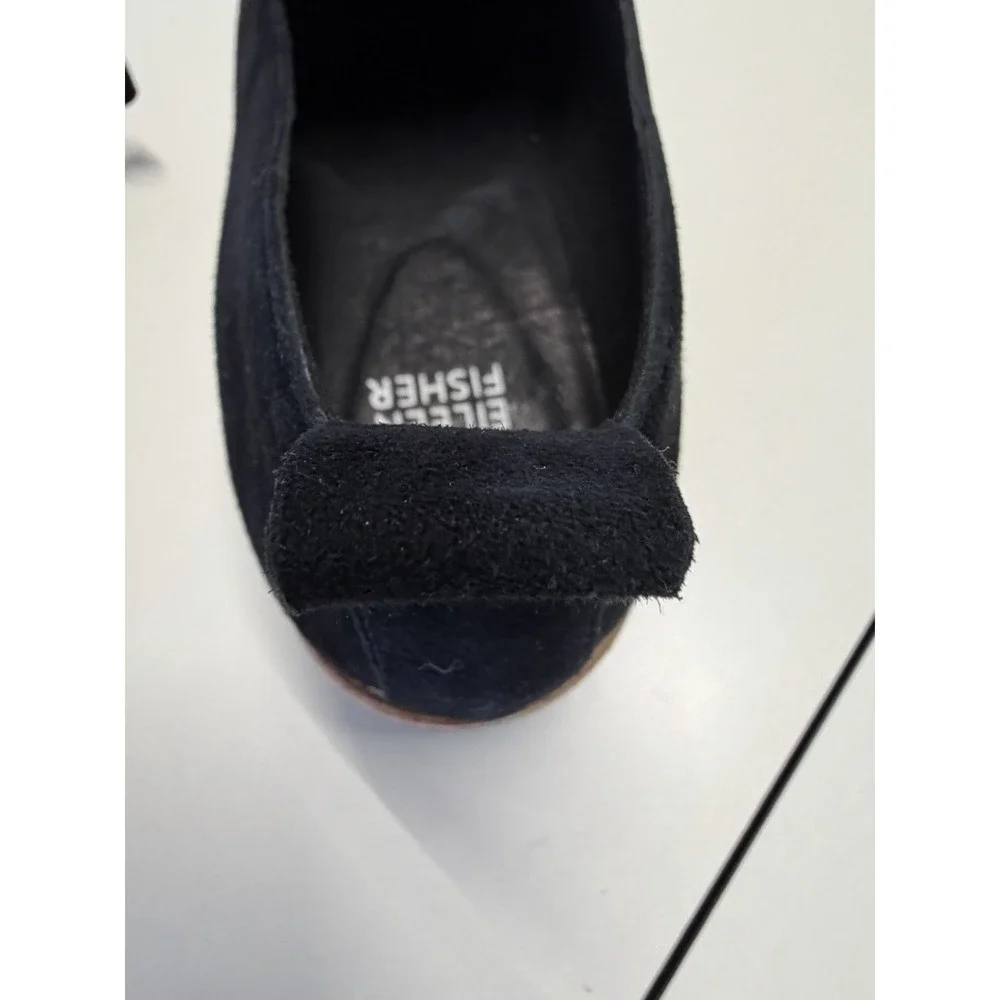 Eileen Fisher Ells Wedge‎ Lug-Sole Loafers Black Women's Size 8.5M NEW With Tag